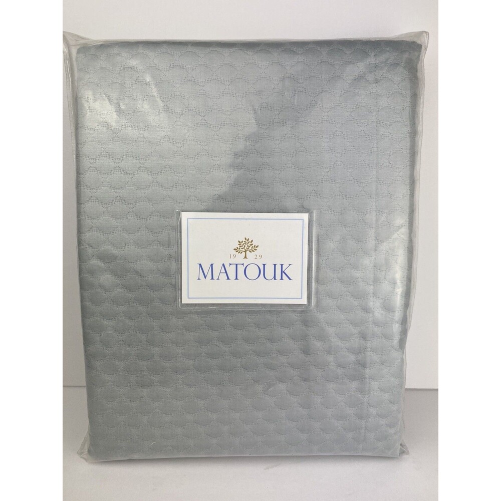 NEW MATOUK #091 Twin Pearl Coverlet in Pearl Pool Blue 70x92 100% Cotton